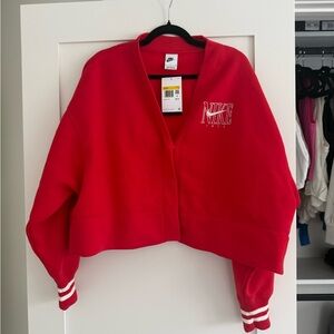 Nike Red Logo Cardigan